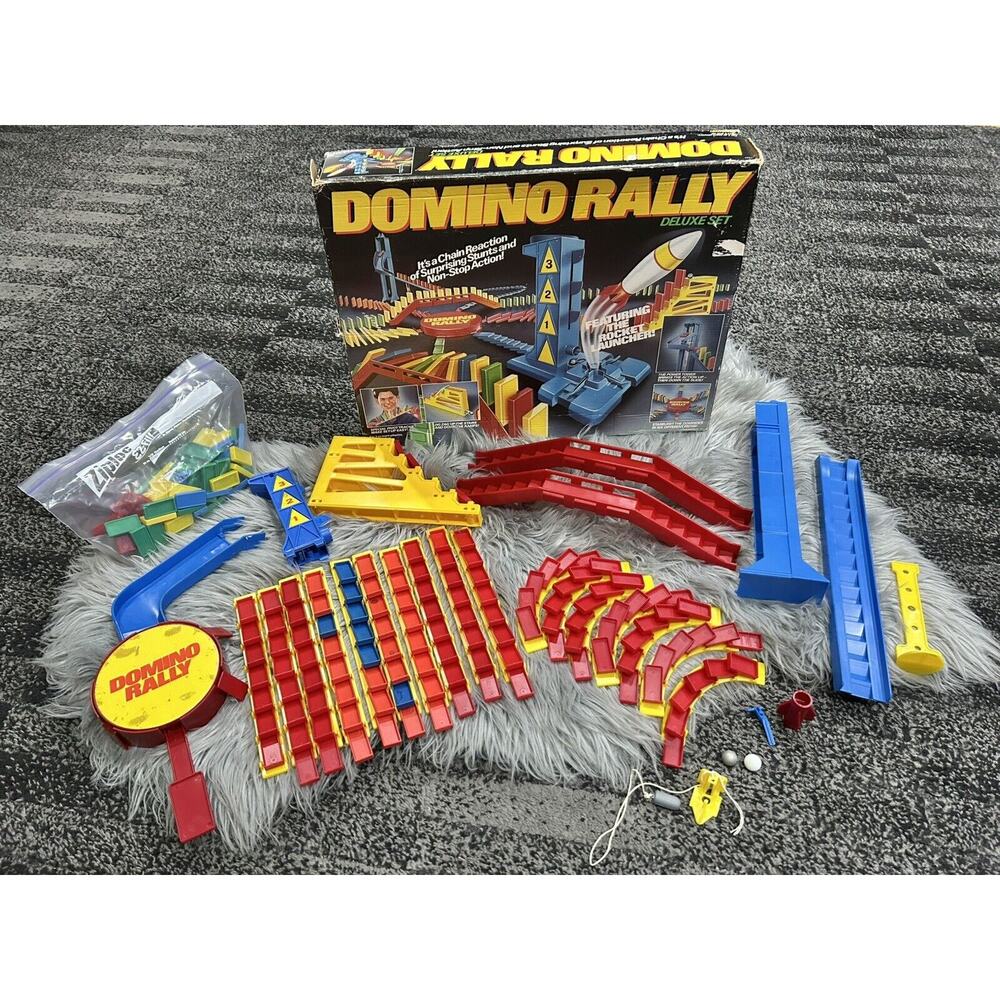 Vintage Domino Rally Deluxe Set 1989 Pressman‎ Games W/extra Pieces